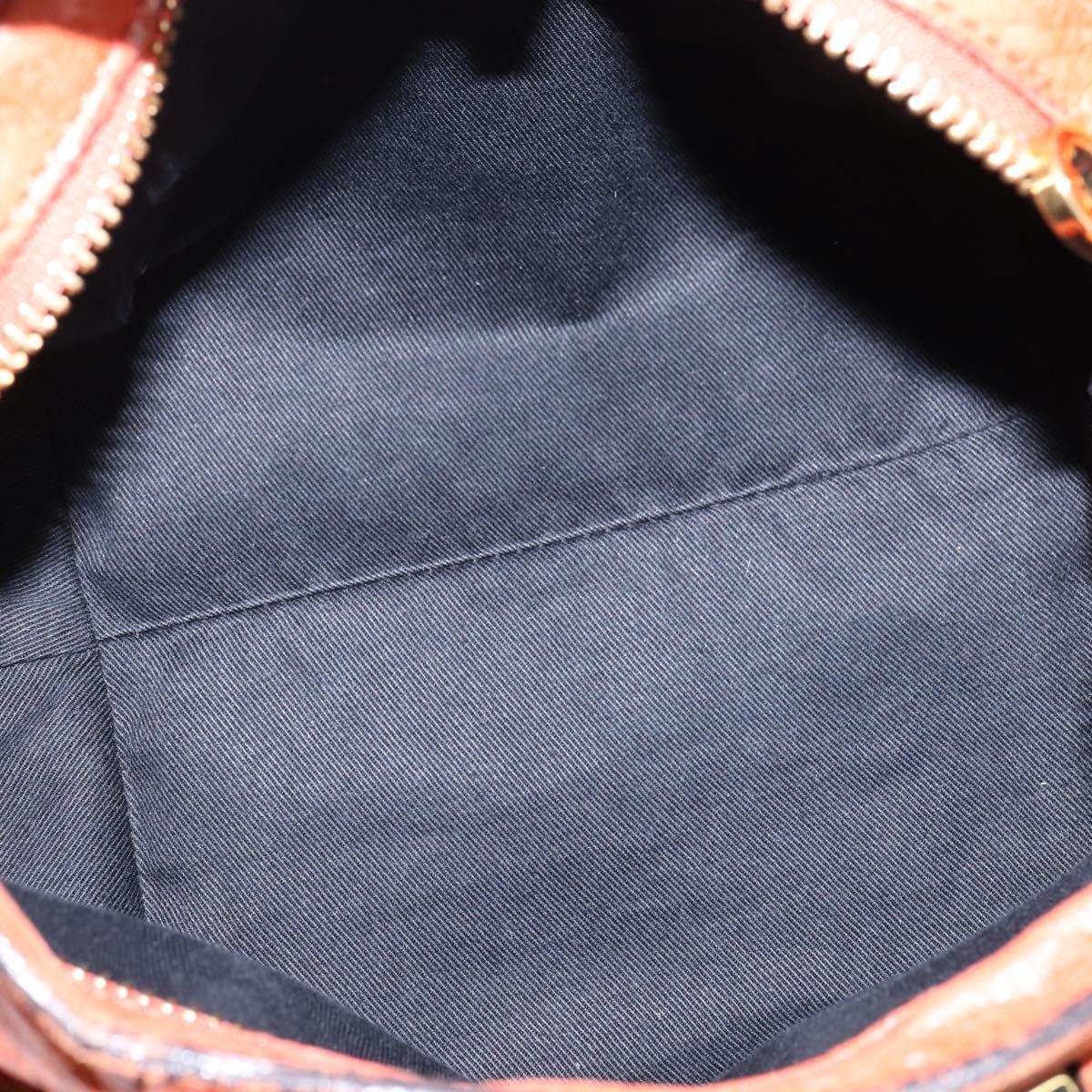 Chloe Etel Hand Bag Leather 2way Orange Gold Auth am9029