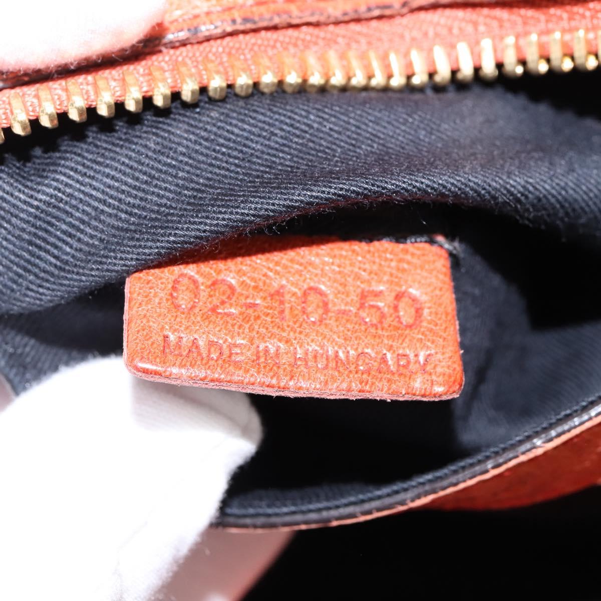 Chloe Etel Hand Bag Leather 2way Orange Gold Auth am9029