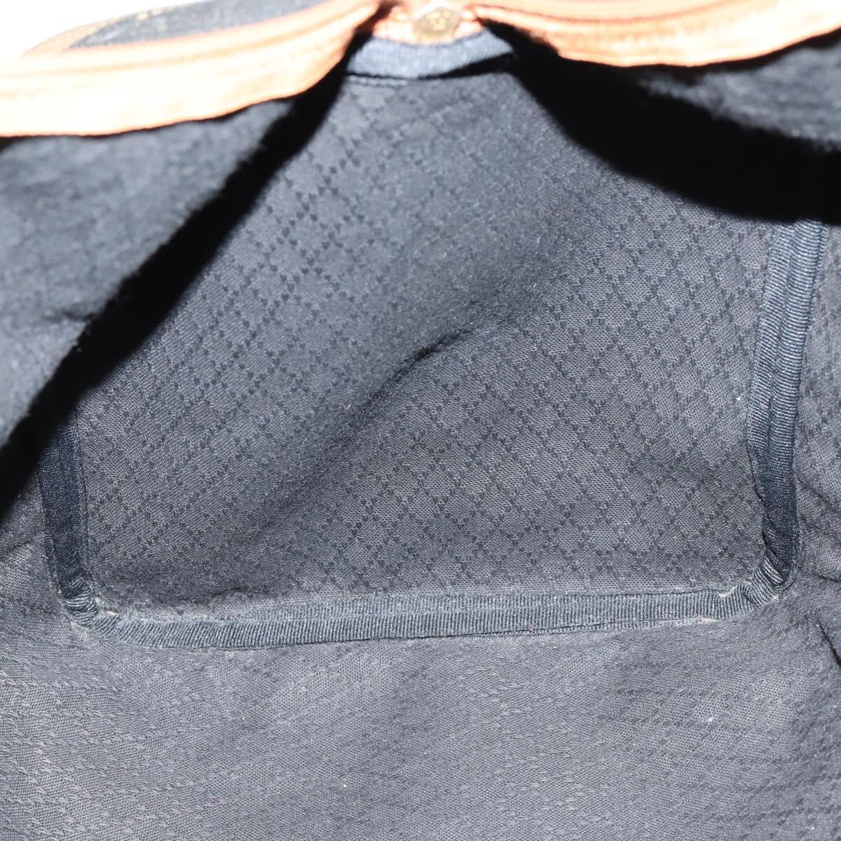 FENDI Pecan Canvas Boston Bag PVC 2way Black Brown gold Auth am9033