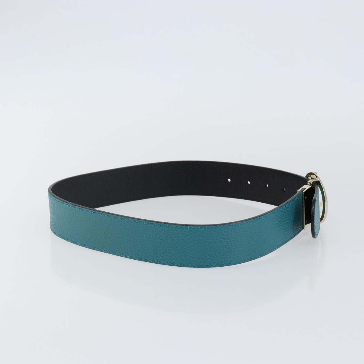 GUCCI Belt Leather Outlet Turquoise Blue Auth am9038