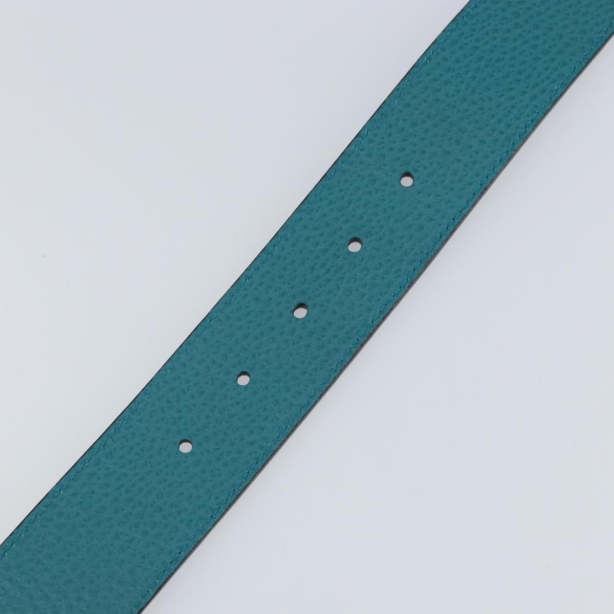 GUCCI Belt Leather Outlet Turquoise Blue Auth am9038