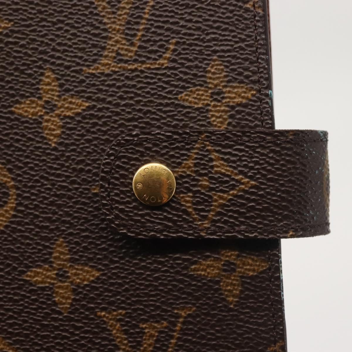 LOUIS VUITTON Monogram Agenda MM Day Planner Cover R20105 LV Auth am9042