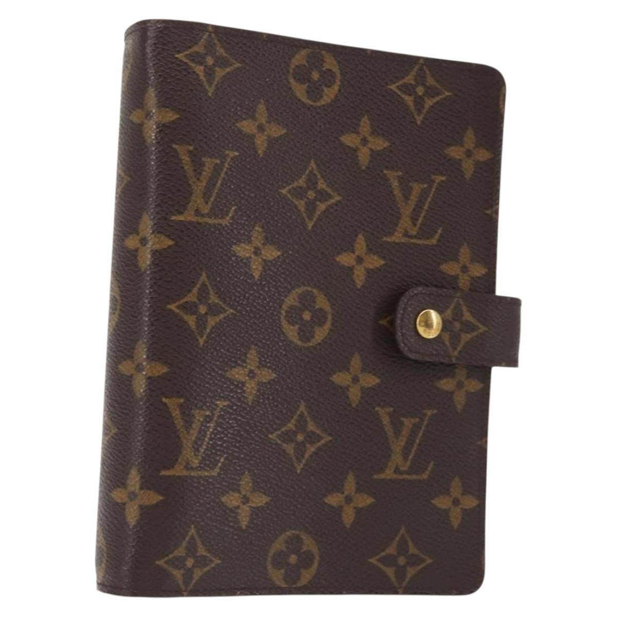 LOUIS VUITTON Monogram Agenda MM Day Planner Cover R20105 LV Auth am9042