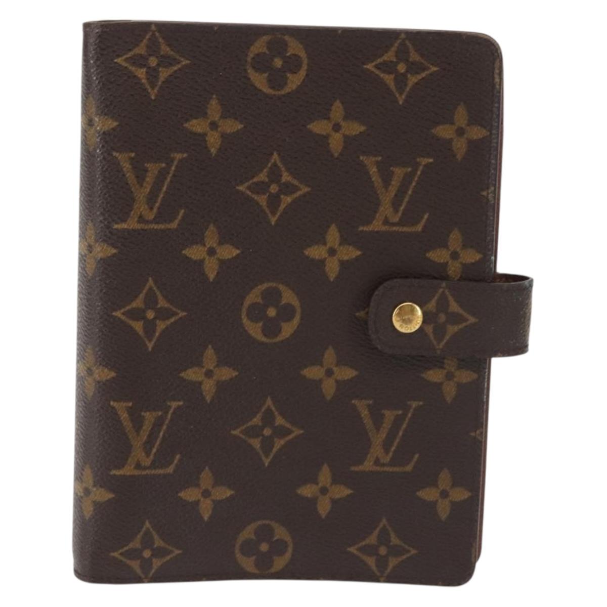 LOUIS VUITTON Monogram Agenda MM Day Planner Cover R20105 LV Auth am9042
