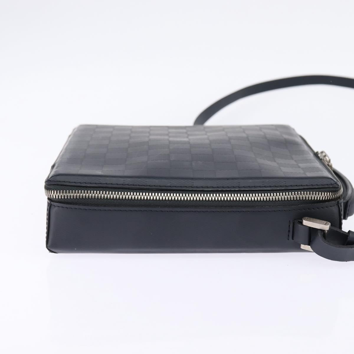 LOUIS VUITTON Damie Grasset Blues CD Case Shoulder Bag Black M92157 Auth am9043