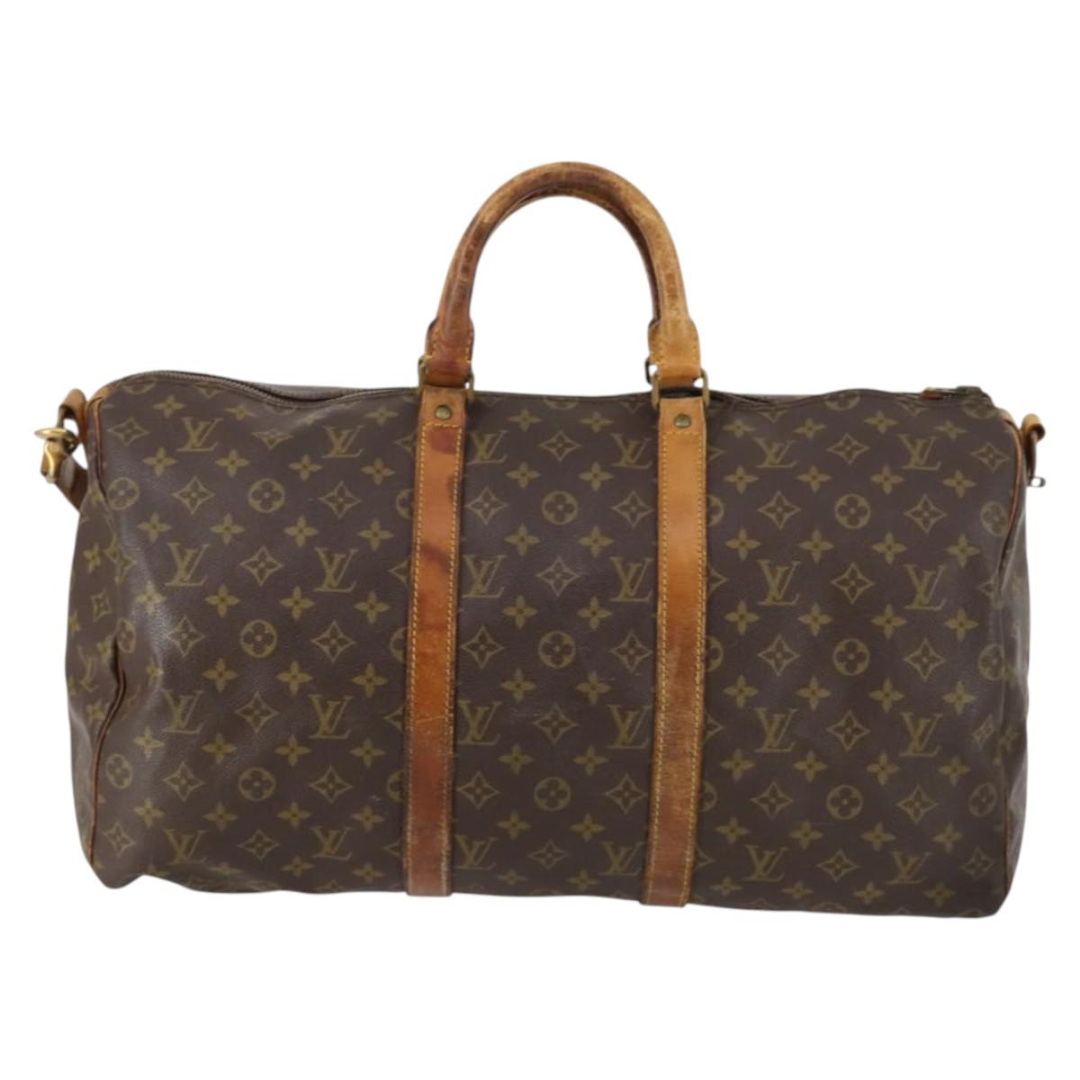 LOUIS VUITTON Monogram Keepall Bandouliere 50 Hand Bag M41416 LV Auth am9045