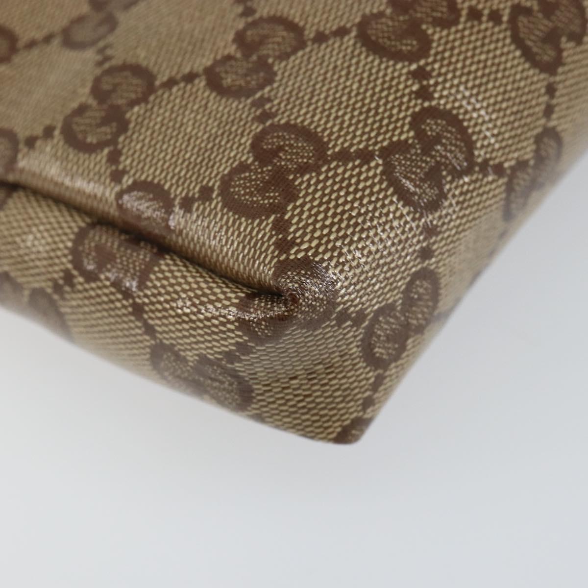 GUCCI GG Crystal Pouch Beige Gold 203356 Auth am9055