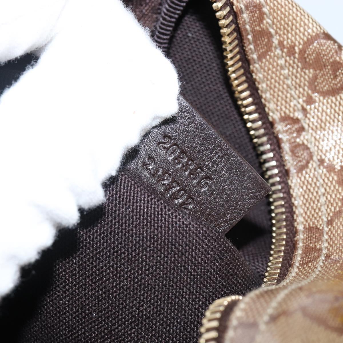 GUCCI GG Crystal Pouch Beige Gold 203356 Auth am9055