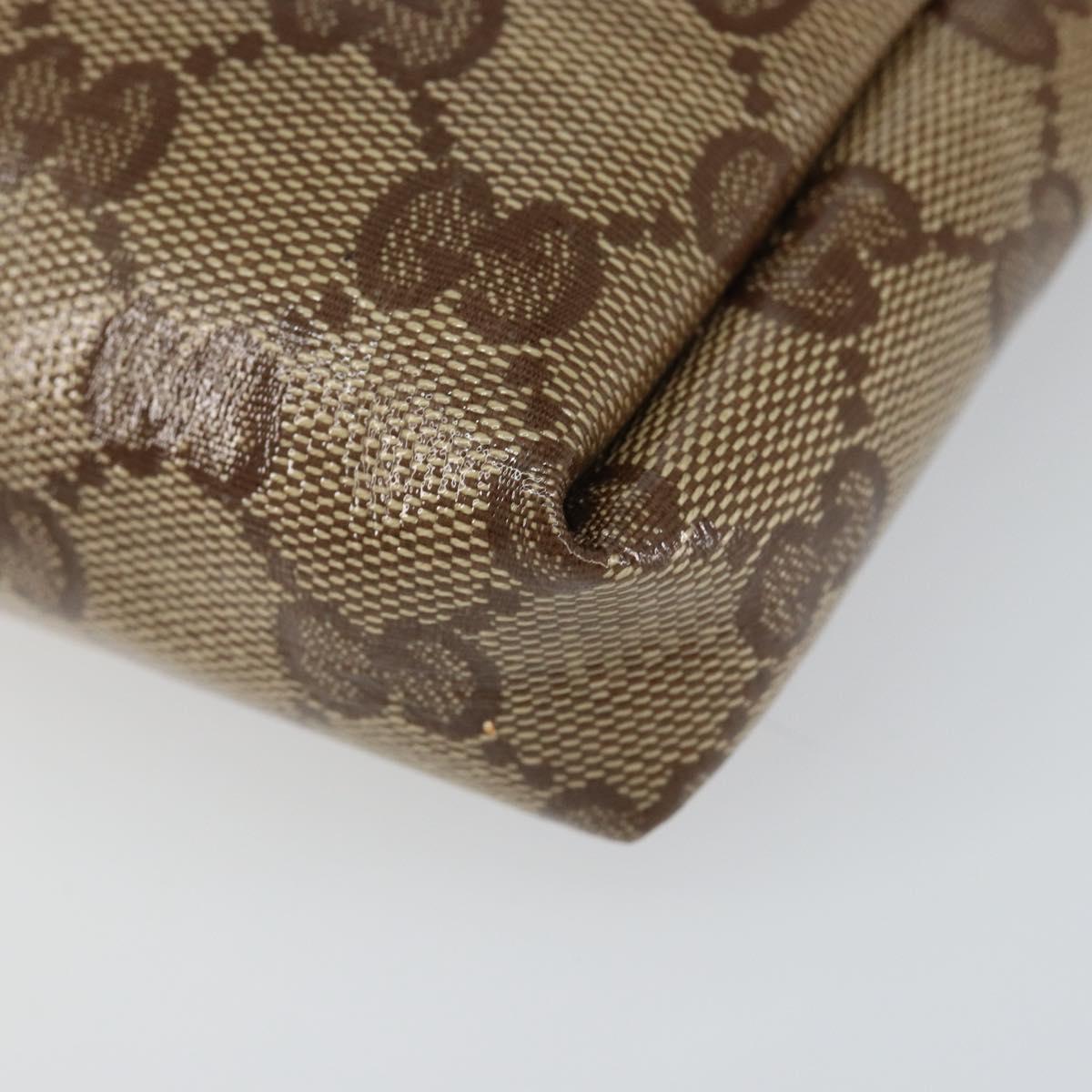 GUCCI GG Crystal Pouch Beige Gold 203356 Auth am9055