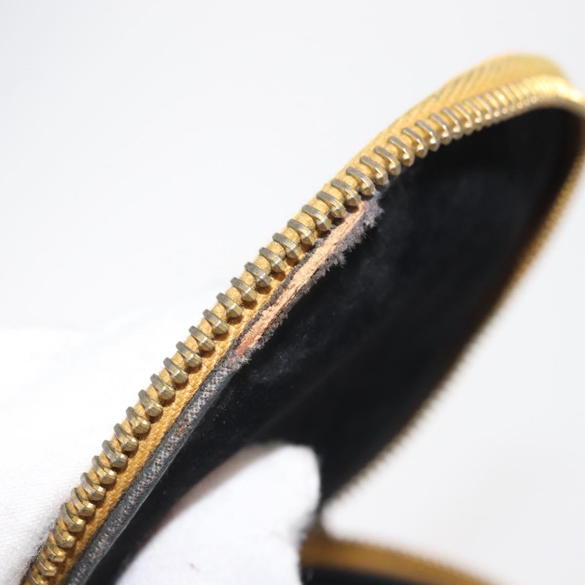 CHANEL COCO Mark Jewelry Box Caviar Skin Yellow Gold CC Auth am9057