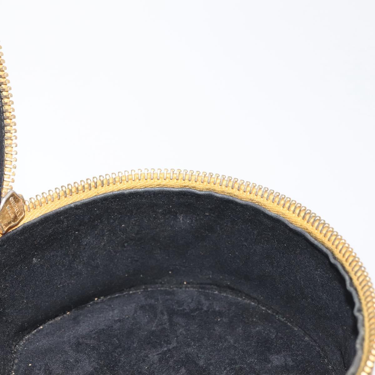 CHANEL COCO Mark Jewelry Box Caviar Skin Yellow Gold CC Auth am9057