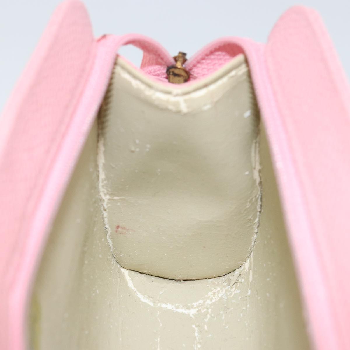 CHANEL COCO Mark Pouch Caviar Skin Pink Gold CC Auth am9058