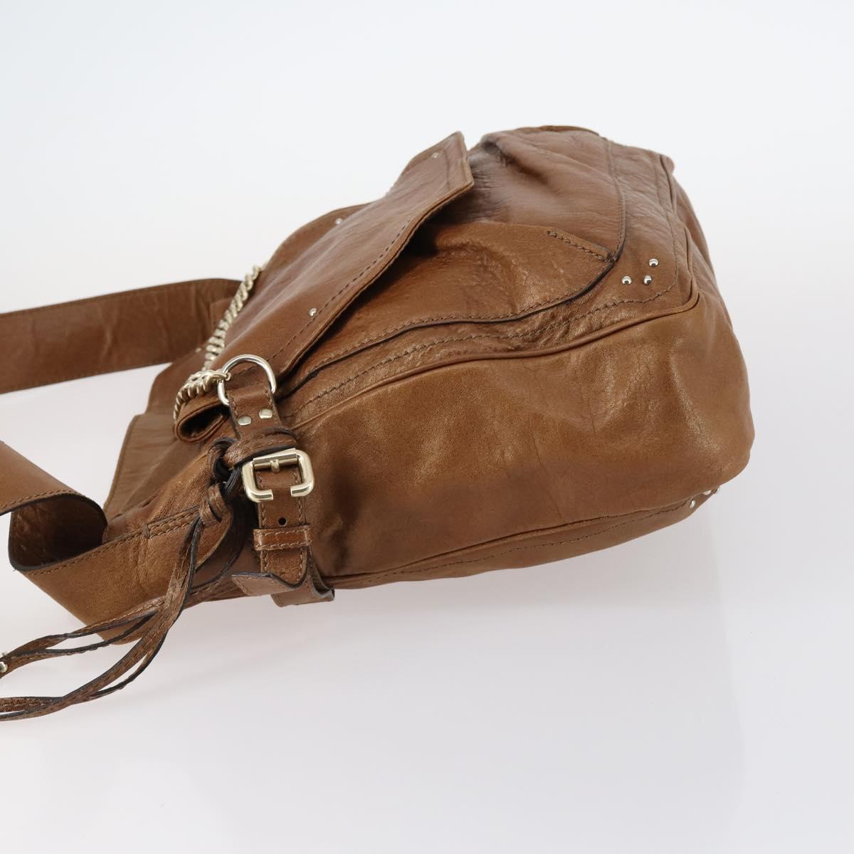 Chloe Paddington Shoulder Bag Leather Brown Gold Auth am9059