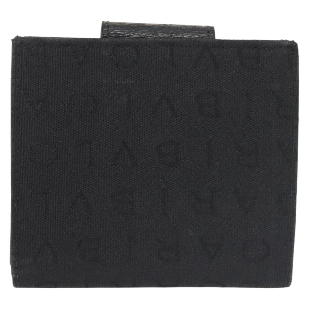 BVLGARI Logo Mania Bifold Wallet Canvas Black Auth am9073