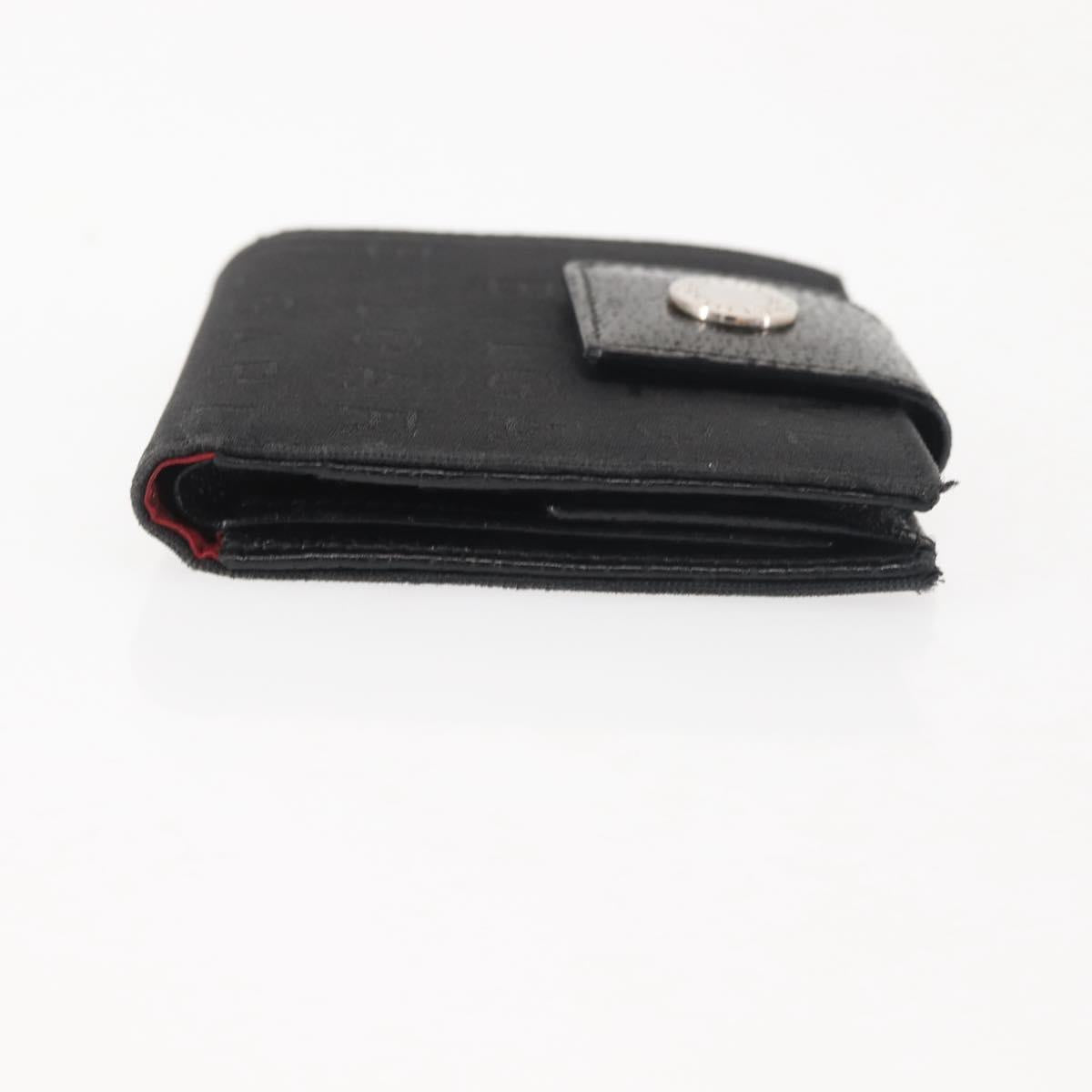 BVLGARI Logo Mania Bifold Wallet Canvas Black Auth am9073