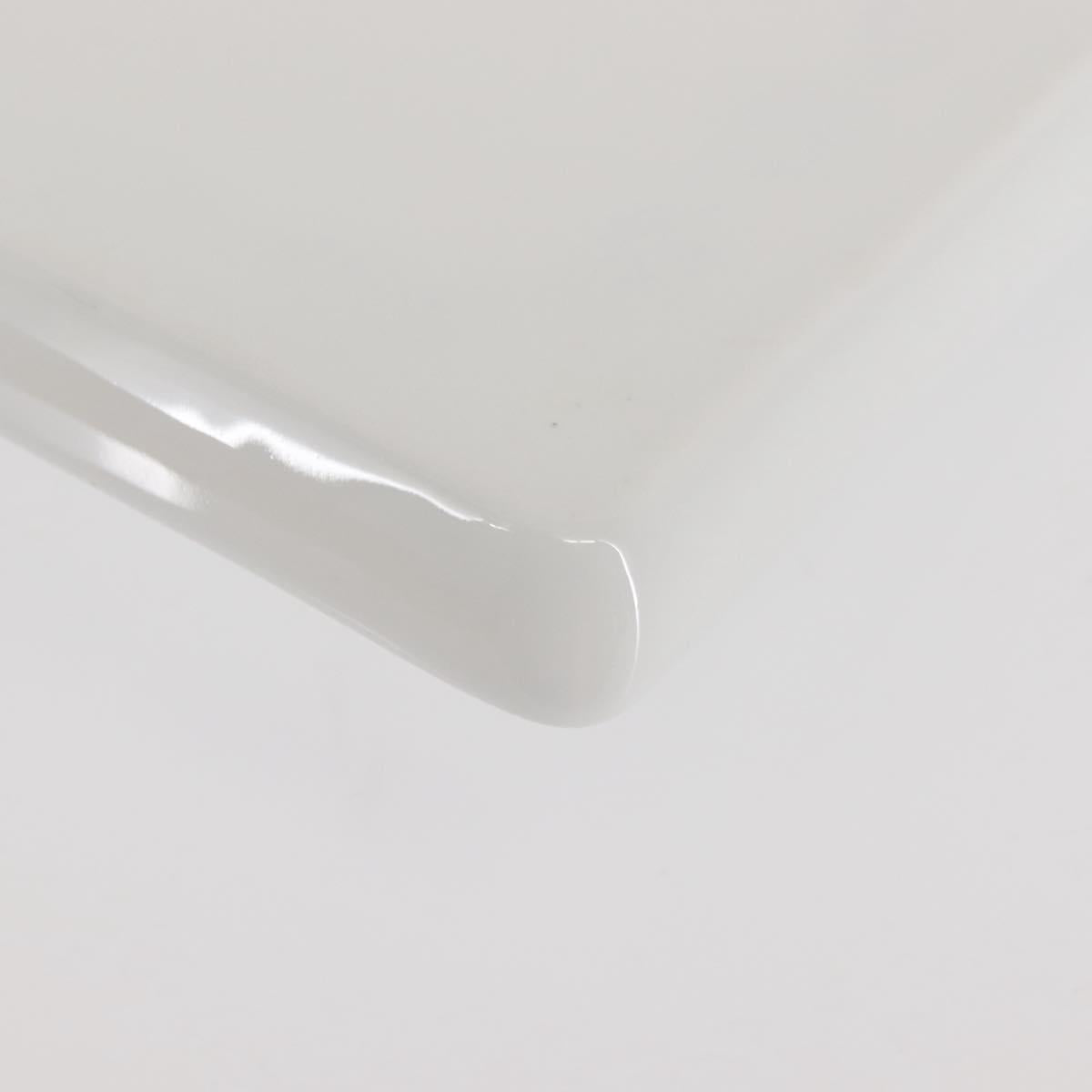HERMES Chaine d'Ancre Square Plate Pottery White Auth am9088