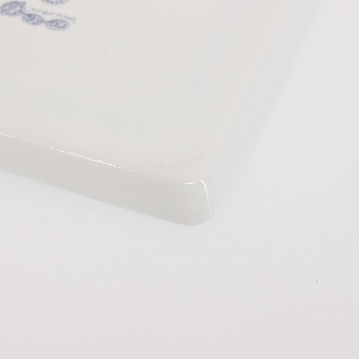 HERMES Chaine d'Ancre Square Plate Pottery White Auth am9089