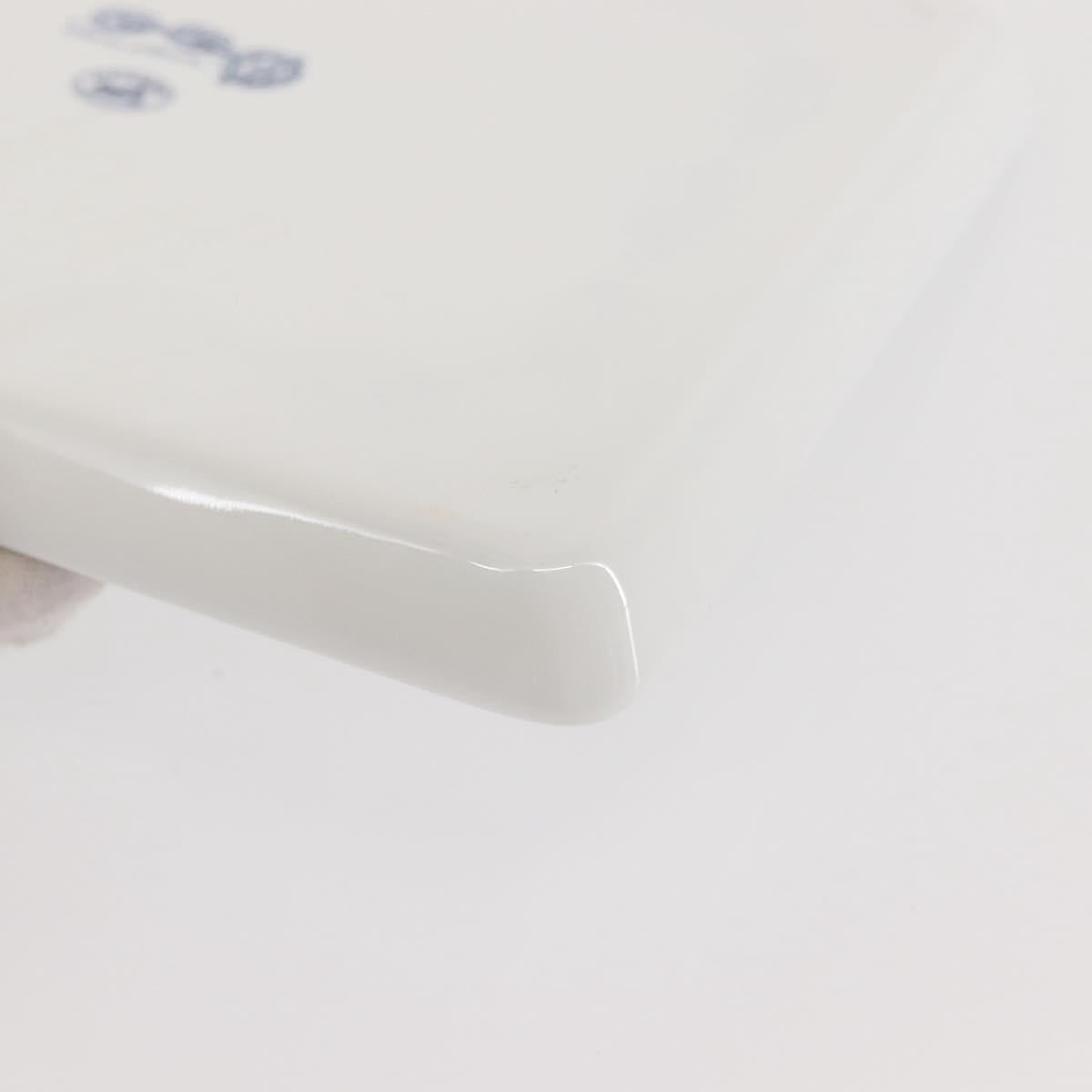 HERMES Chaine d'Ancre Square Plate Pottery White Auth am9089