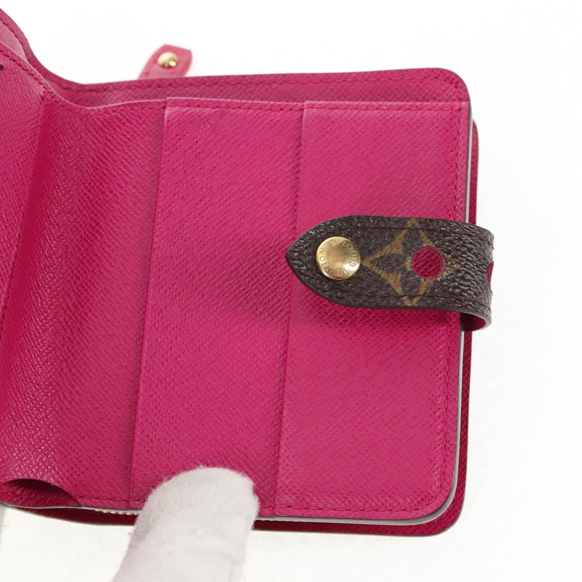 LOUIS VUITTON Monogram Perfo Compact Zip Wallet Fuchsia M95188 LV Auth am9095V