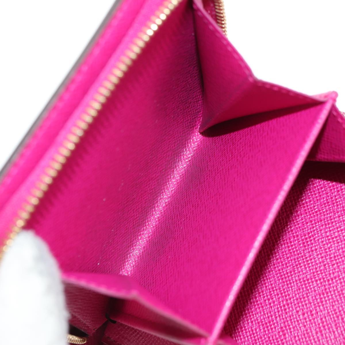 LOUIS VUITTON Monogram Perfo Compact Zip Wallet Fuchsia M95188 LV Auth am9095V