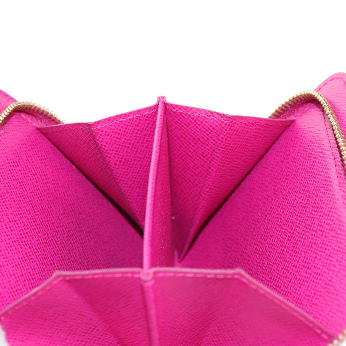 LOUIS VUITTON Monogram Perfo Compact Zip Wallet Fuchsia M95188 LV Auth am9095V