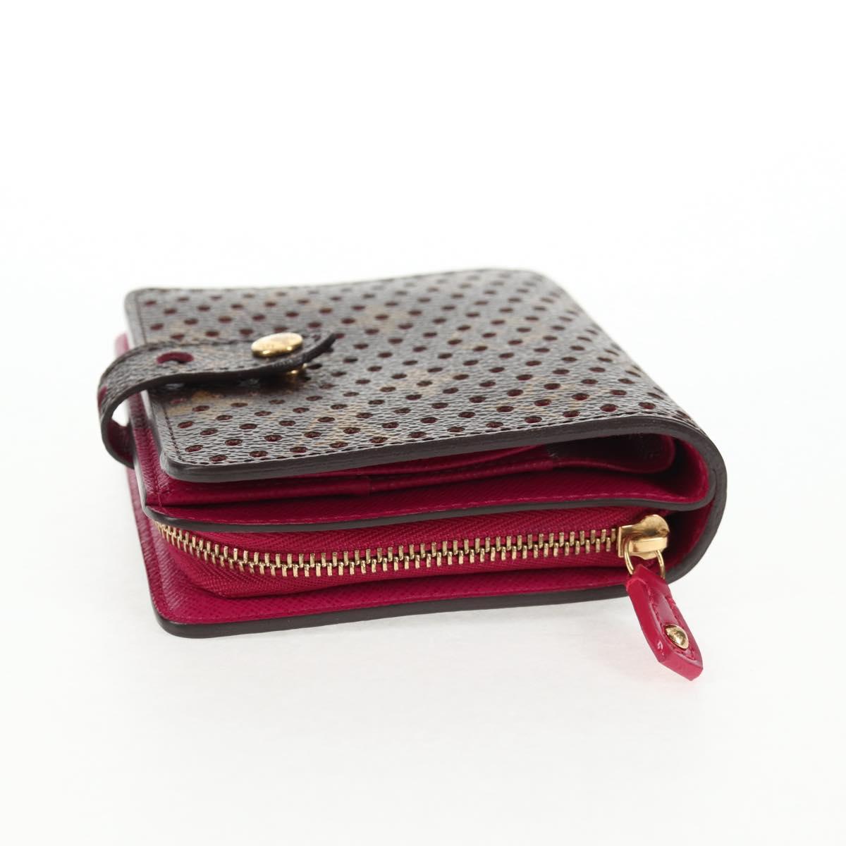 LOUIS VUITTON Monogram Perfo Compact Zip Wallet Fuchsia M95188 LV Auth am9095V