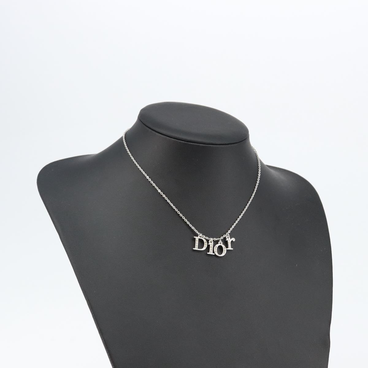 Christian Dior Necklace metal Silver Auth am9097