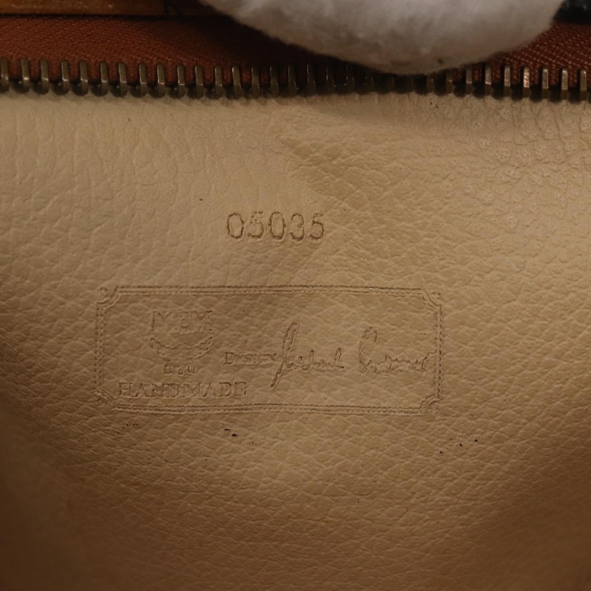 MCM Logogram Vicetos Clutch Bag PVC Leather Brown Gold Auth am9102