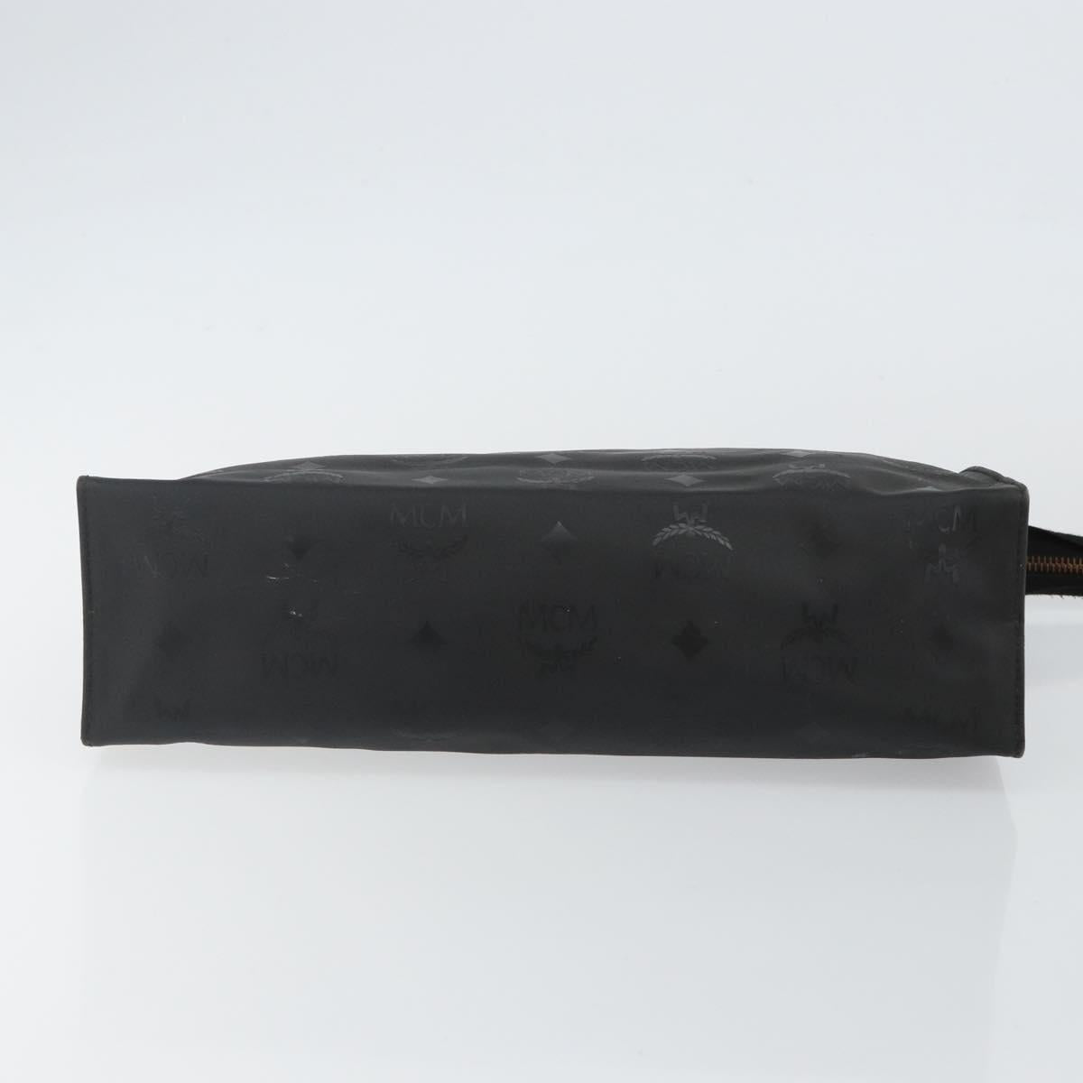 MCM Logogram Vicetos Clutch Bag PVC Black Auth am9105