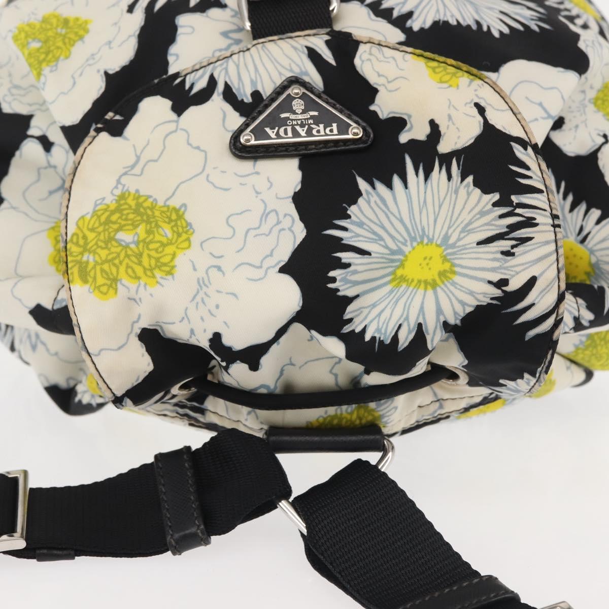 PRADA Backpack Nylon Black Silver Auth am9106