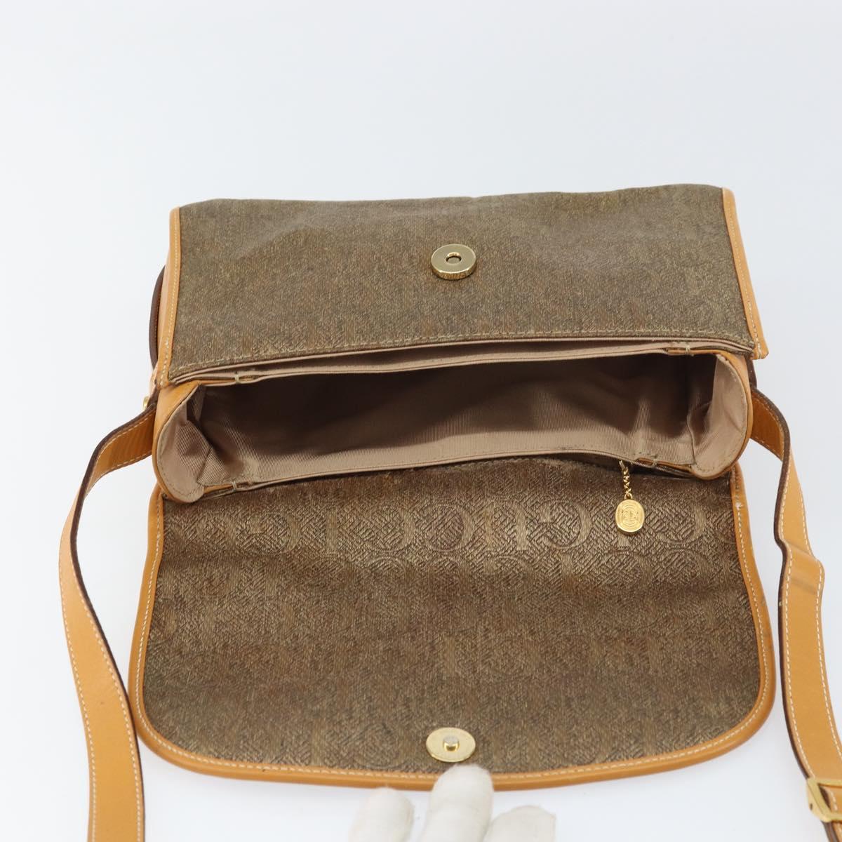 GUCCI Shoulder Bag Leather Beige Gold 001 14 0712 Auth am9113