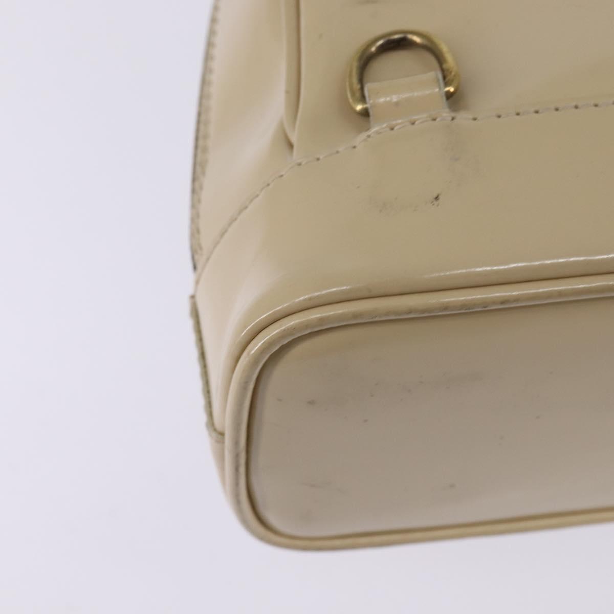 GUCCI Bamboo Body Bag Patent leather Beige Gold 007 2113 0127 Auth am9114