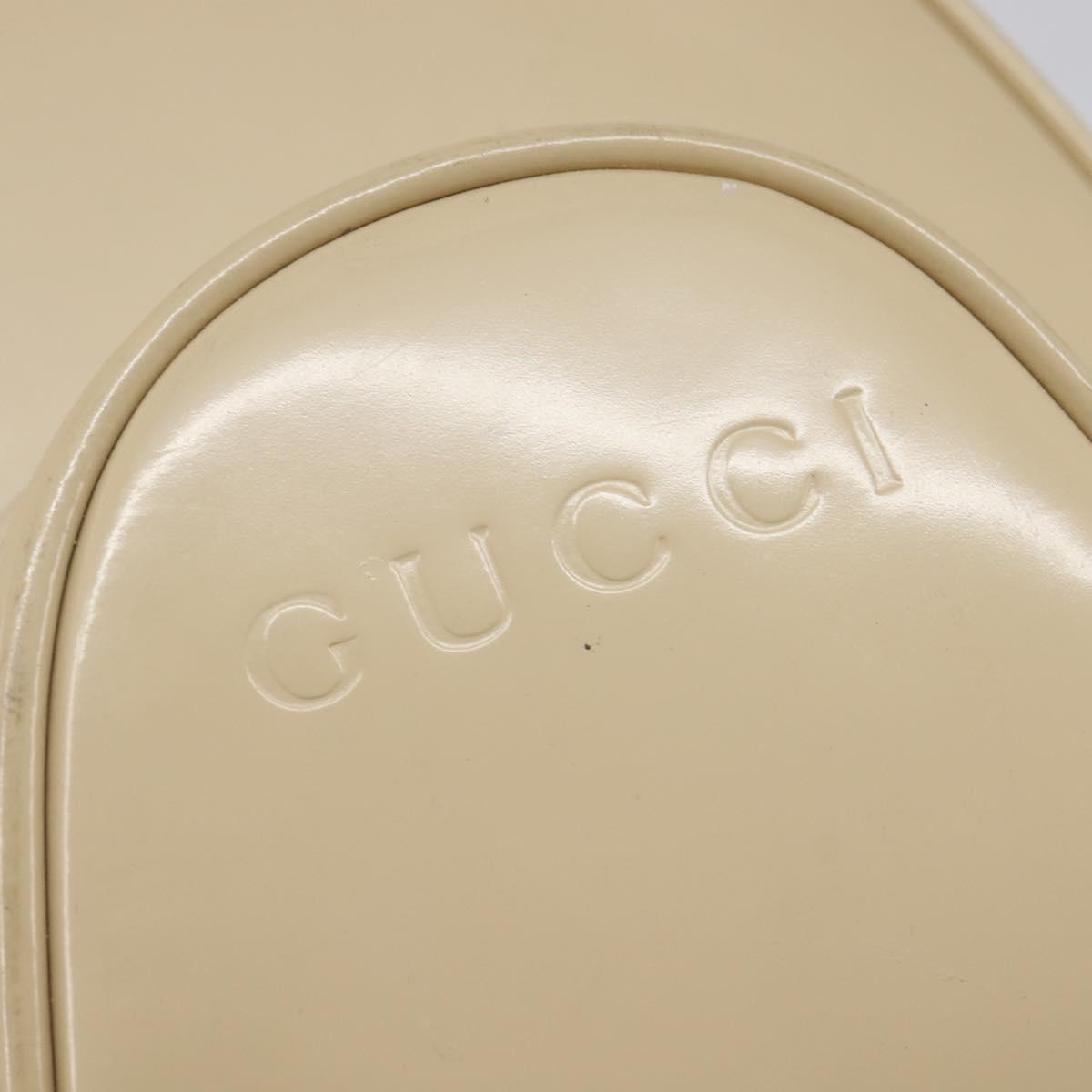 GUCCI Bamboo Body Bag Patent leather Beige Gold 007 2113 0127 Auth am9114