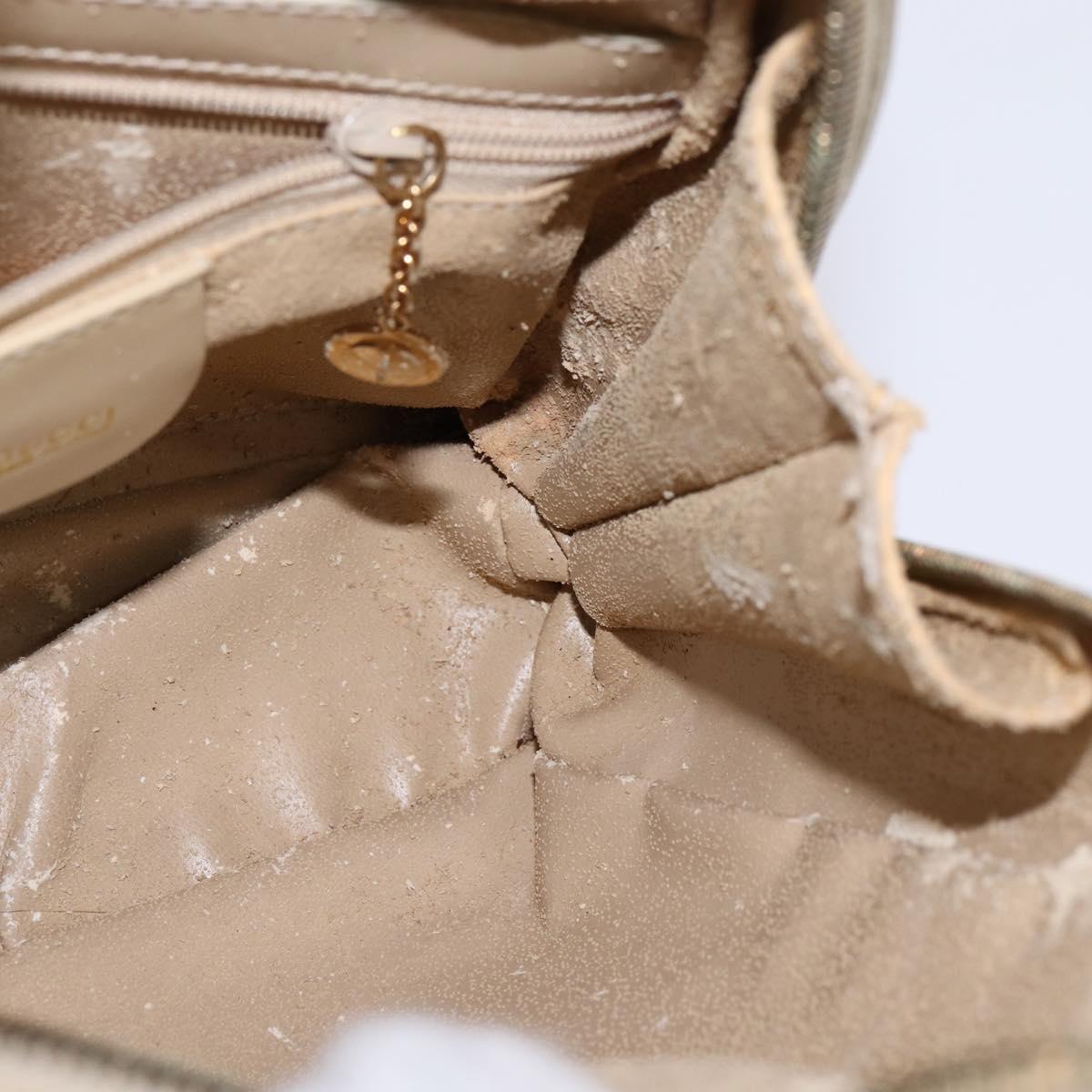 GUCCI Bamboo Body Bag Patent leather Beige Gold 007 2113 0127 Auth am9114