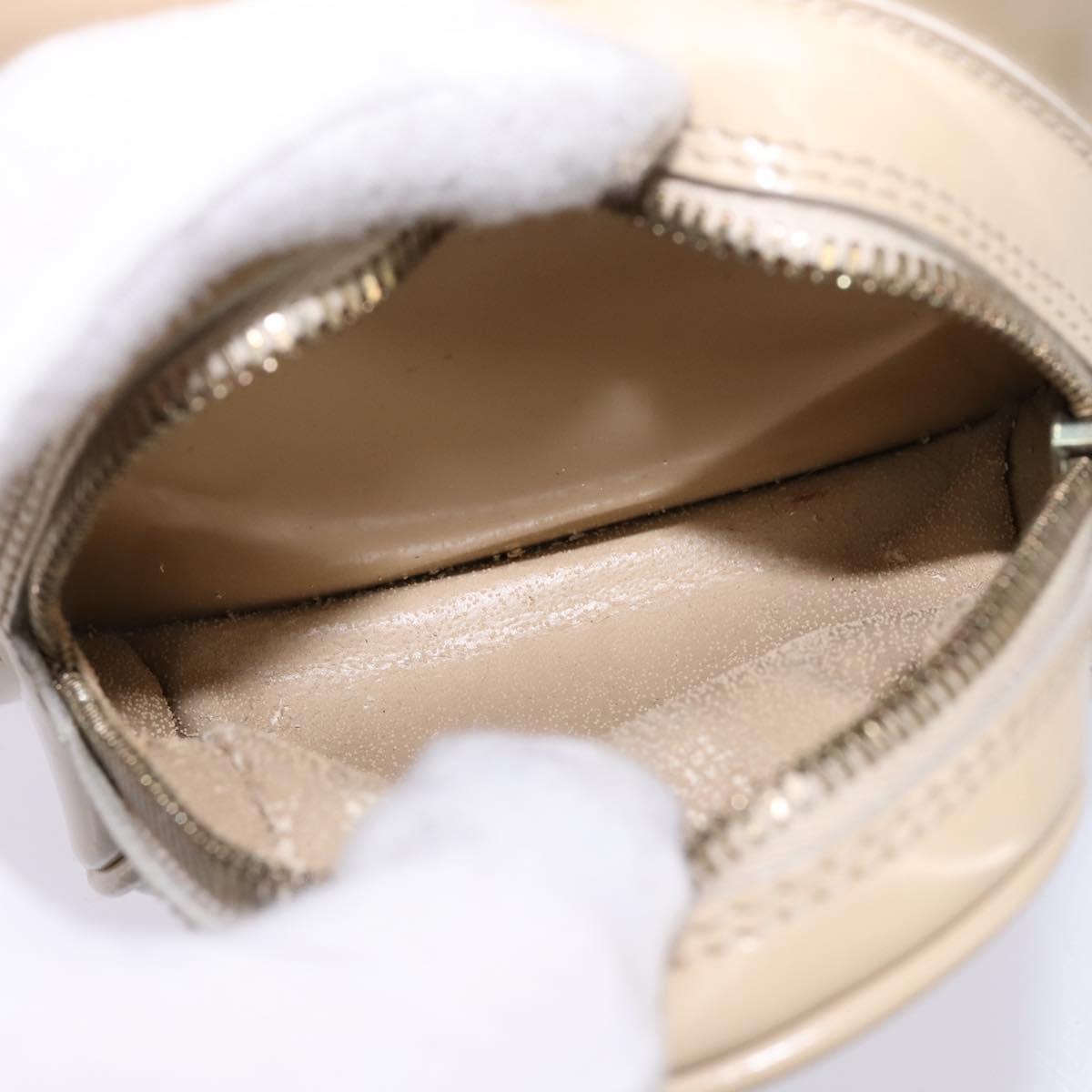 GUCCI Bamboo Body Bag Patent leather Beige Gold 007 2113 0127 Auth am9114