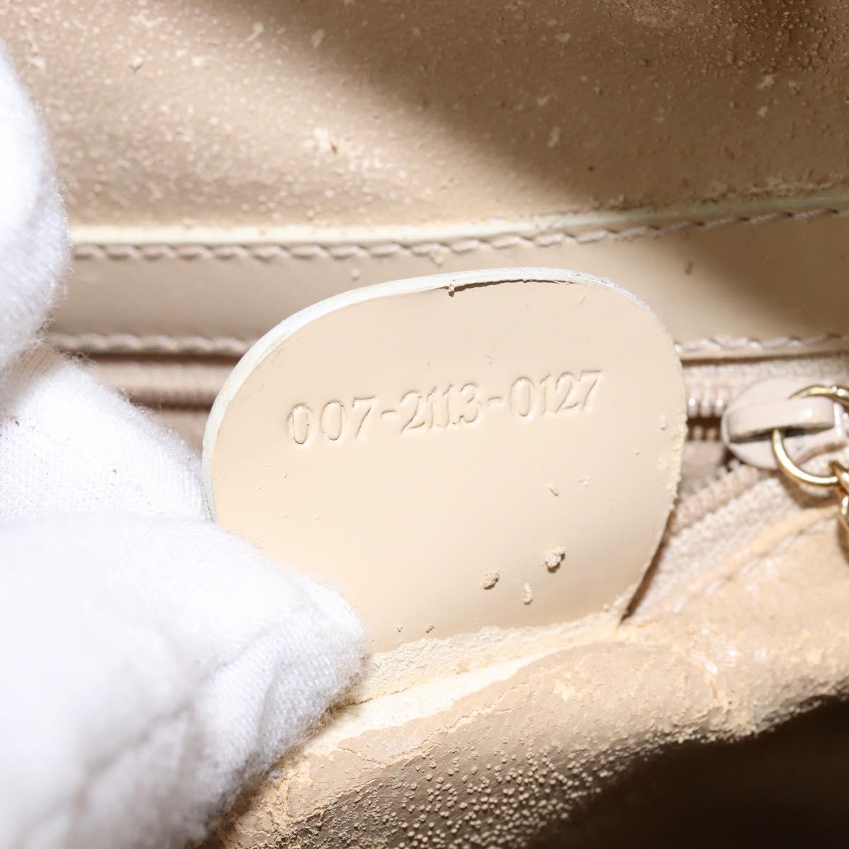 GUCCI Bamboo Body Bag Patent leather Beige Gold 007 2113 0127 Auth am9114