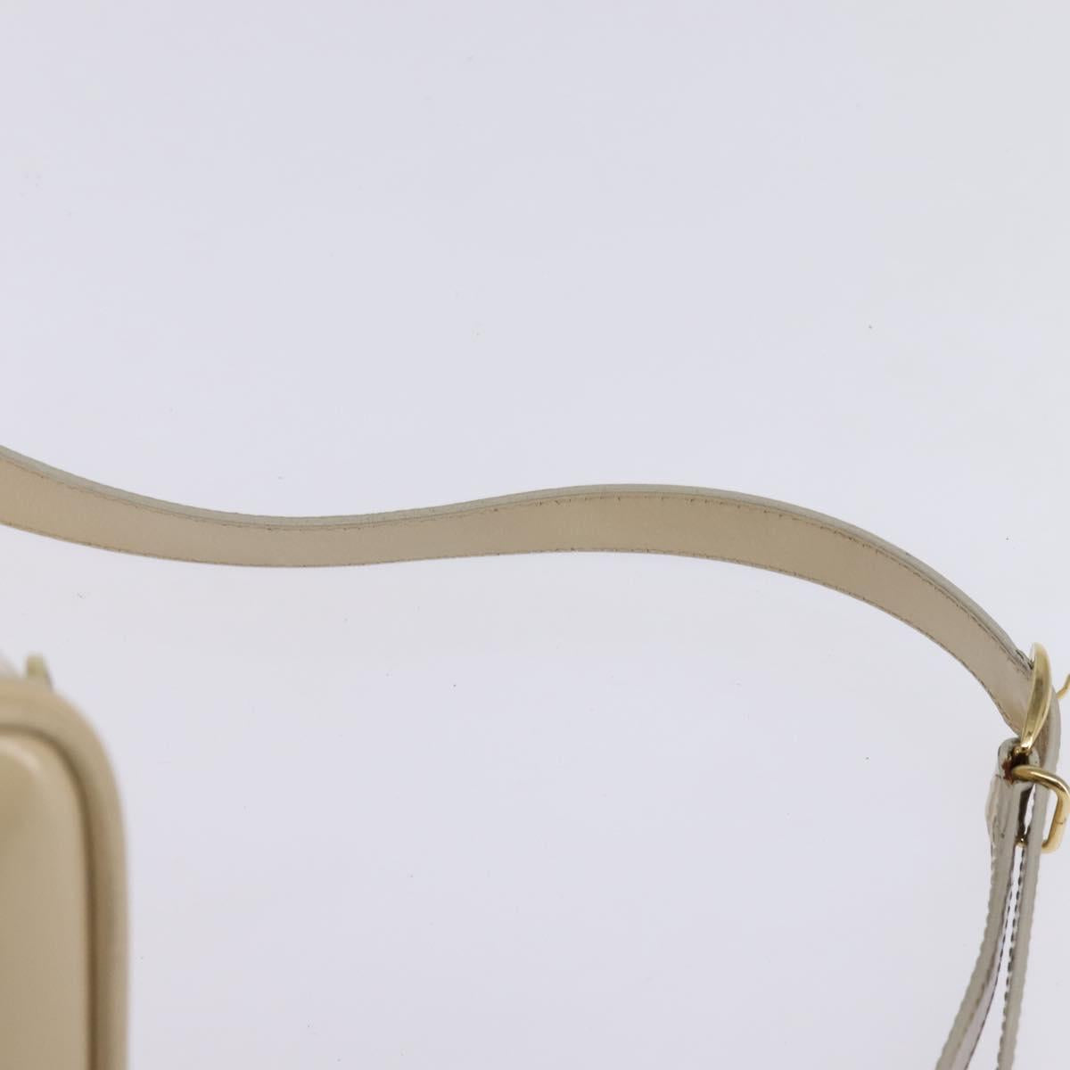 GUCCI Bamboo Body Bag Patent leather Beige Gold 007 2113 0127 Auth am9114