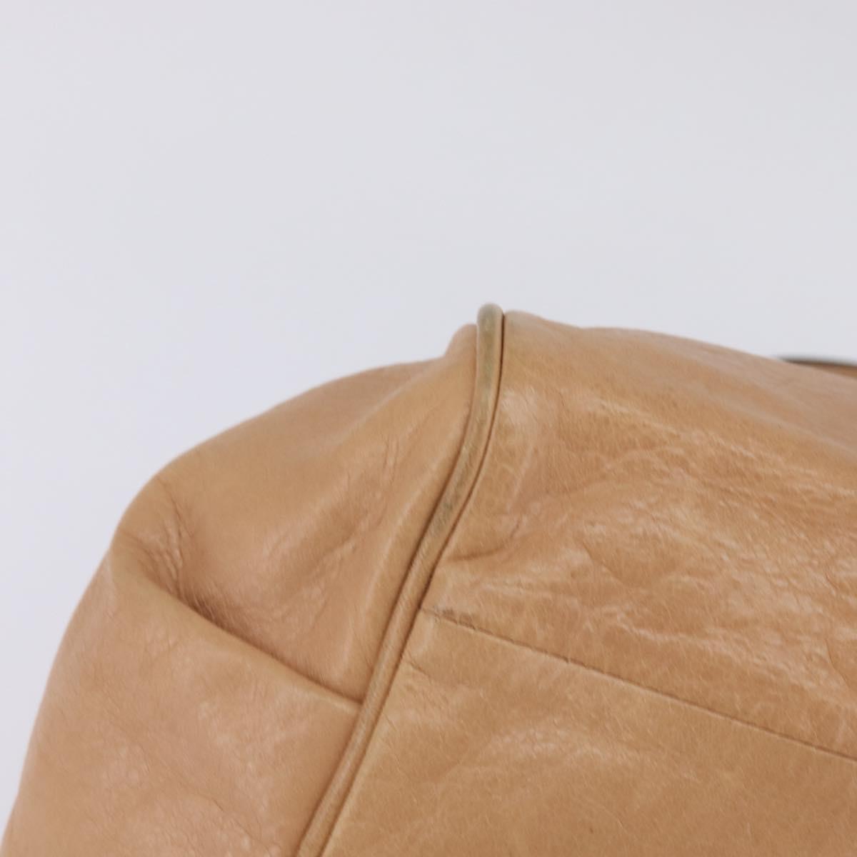 Chloe Etel Hand Bag Leather 2way Beige Gold Auth am9116