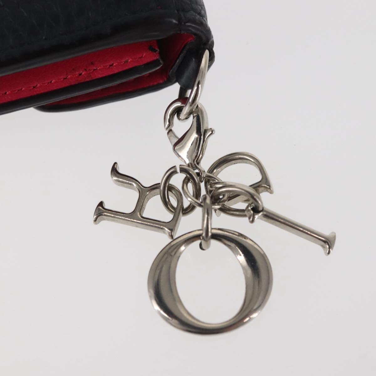 Christian Dior Bifold Wallet Leather Navy Auth am9127