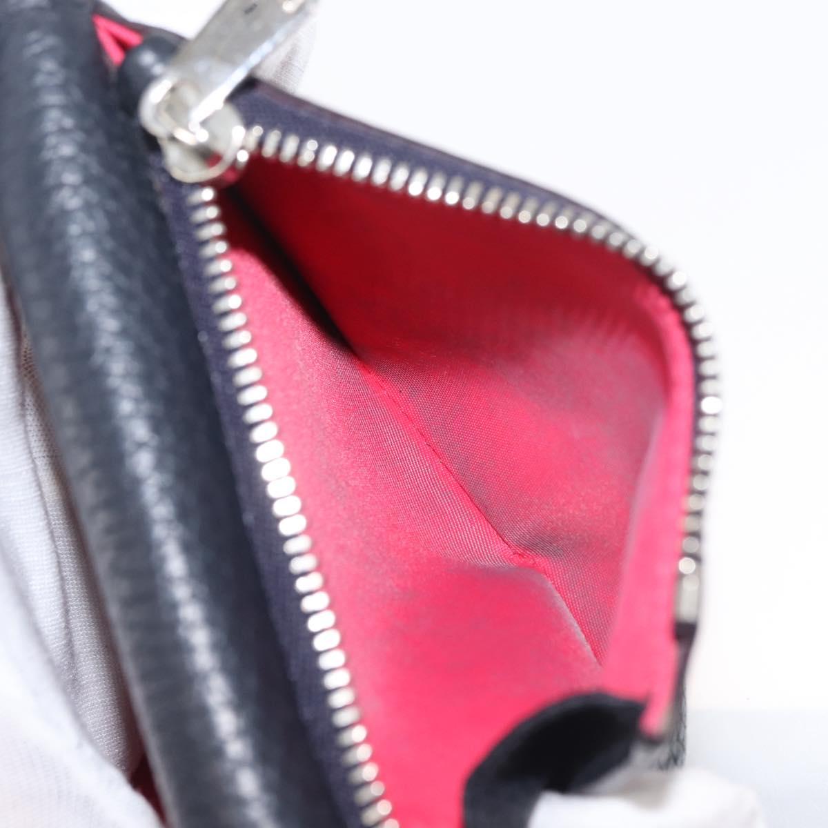 Christian Dior Bifold Wallet Leather Navy Auth am9127