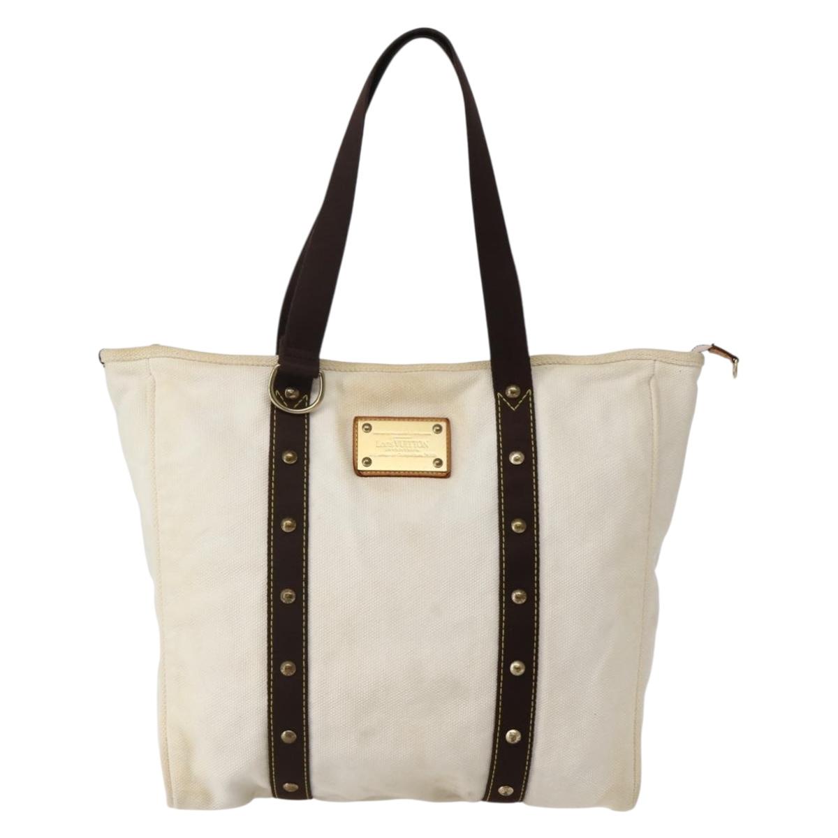 LOUIS VUITTON Antigua Cabas GM Tote Bag Ecru M40033 LV Auth am9129