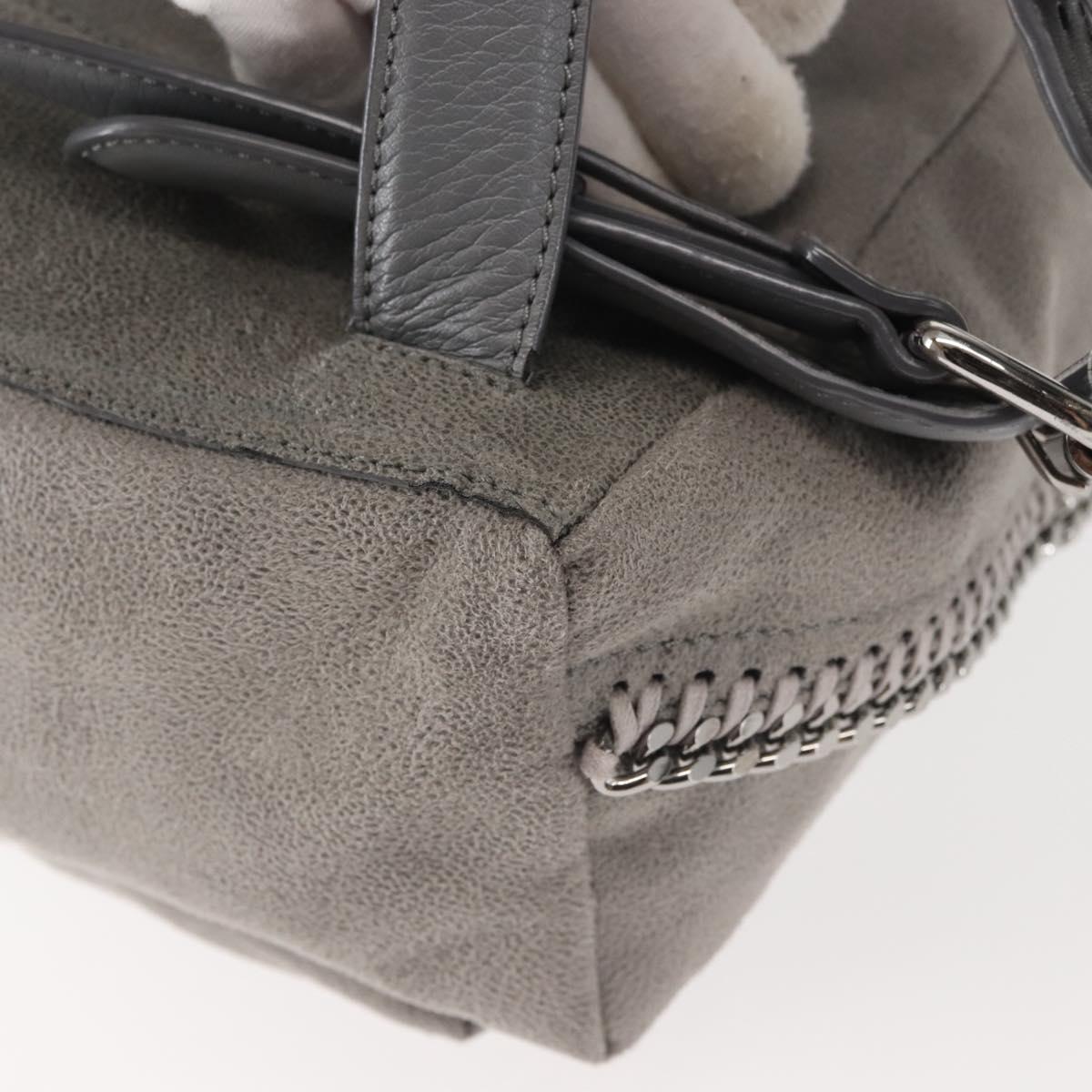 Stella MacCartney Falabella Chain Backpack Suede Gray Silver 410905 Auth am9133