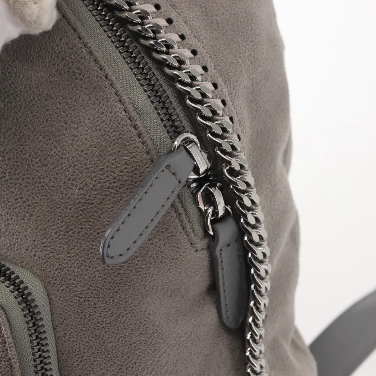 Stella MacCartney Falabella Chain Backpack Suede Gray Silver 410905 Auth am9133