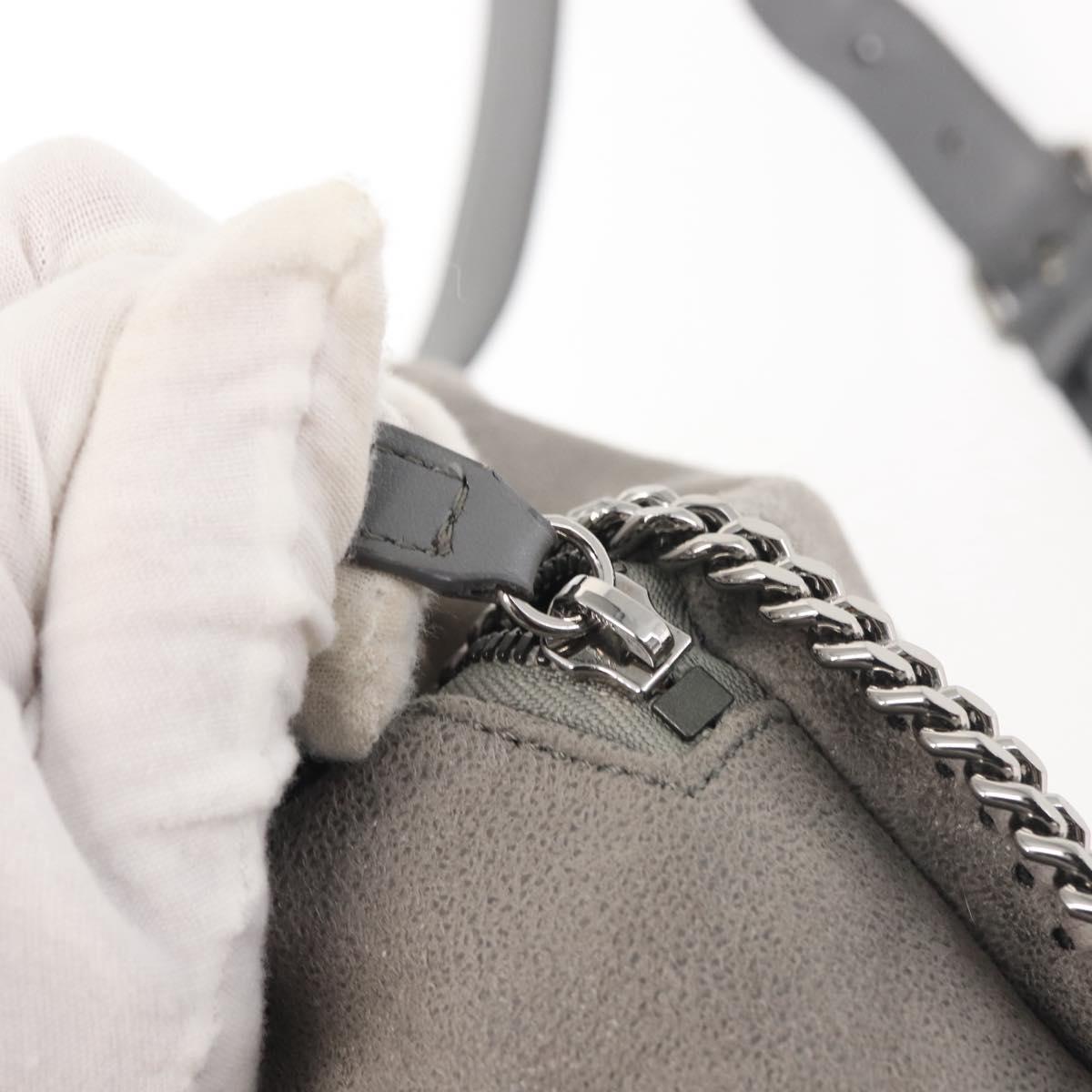 Stella MacCartney Falabella Chain Backpack Suede Gray Silver 410905 Auth am9133