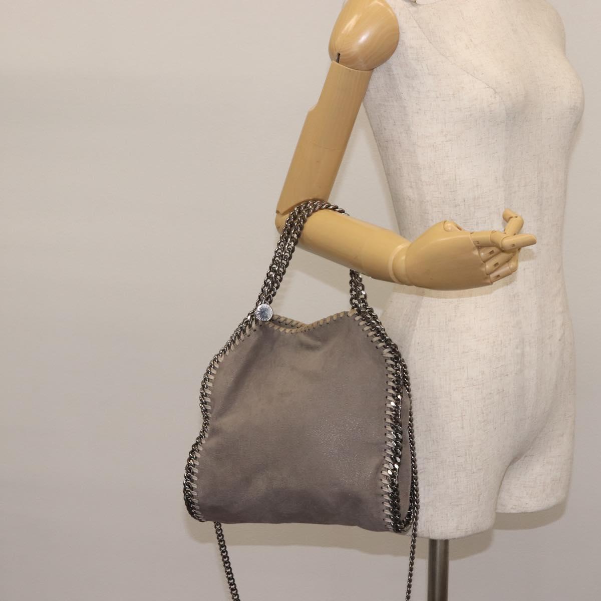 Stella MacCartney Chain Falabella Bag Suede Gray Silver 371223 Auth am9134