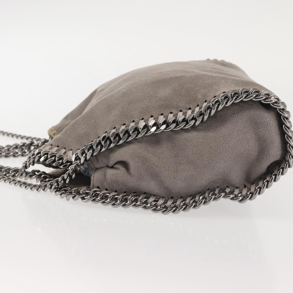 Stella MacCartney Chain Falabella Bag Suede Gray Silver 371223 Auth am9134
