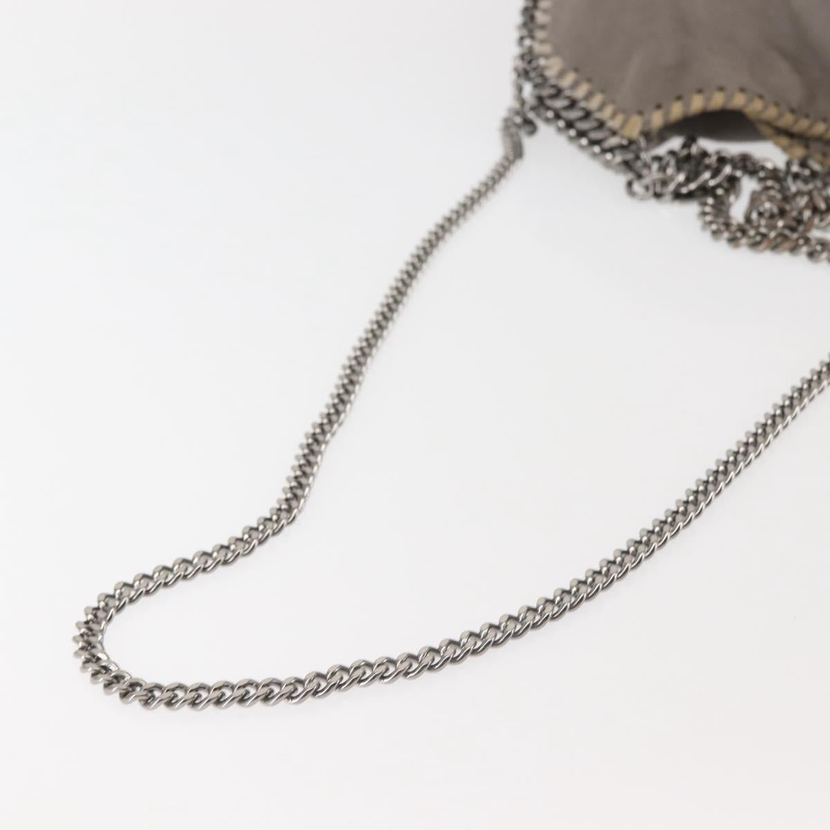 Stella MacCartney Chain Falabella Bag Suede Gray Silver 371223 Auth am9134