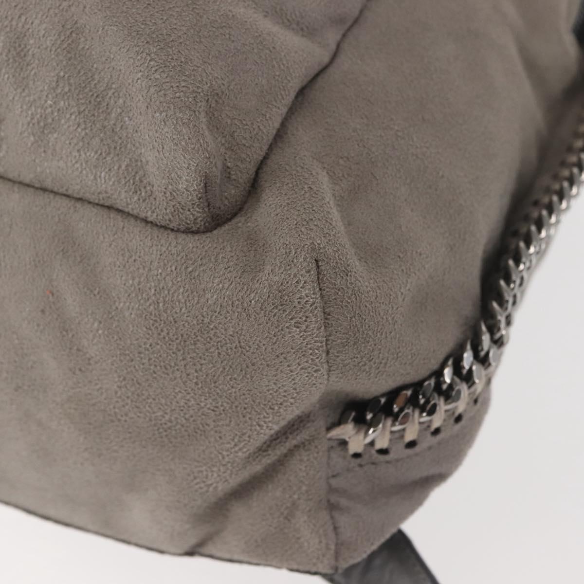 Stella MacCartney Falabella Chain Backpack Suede Gray Silver 410905 Auth am9135