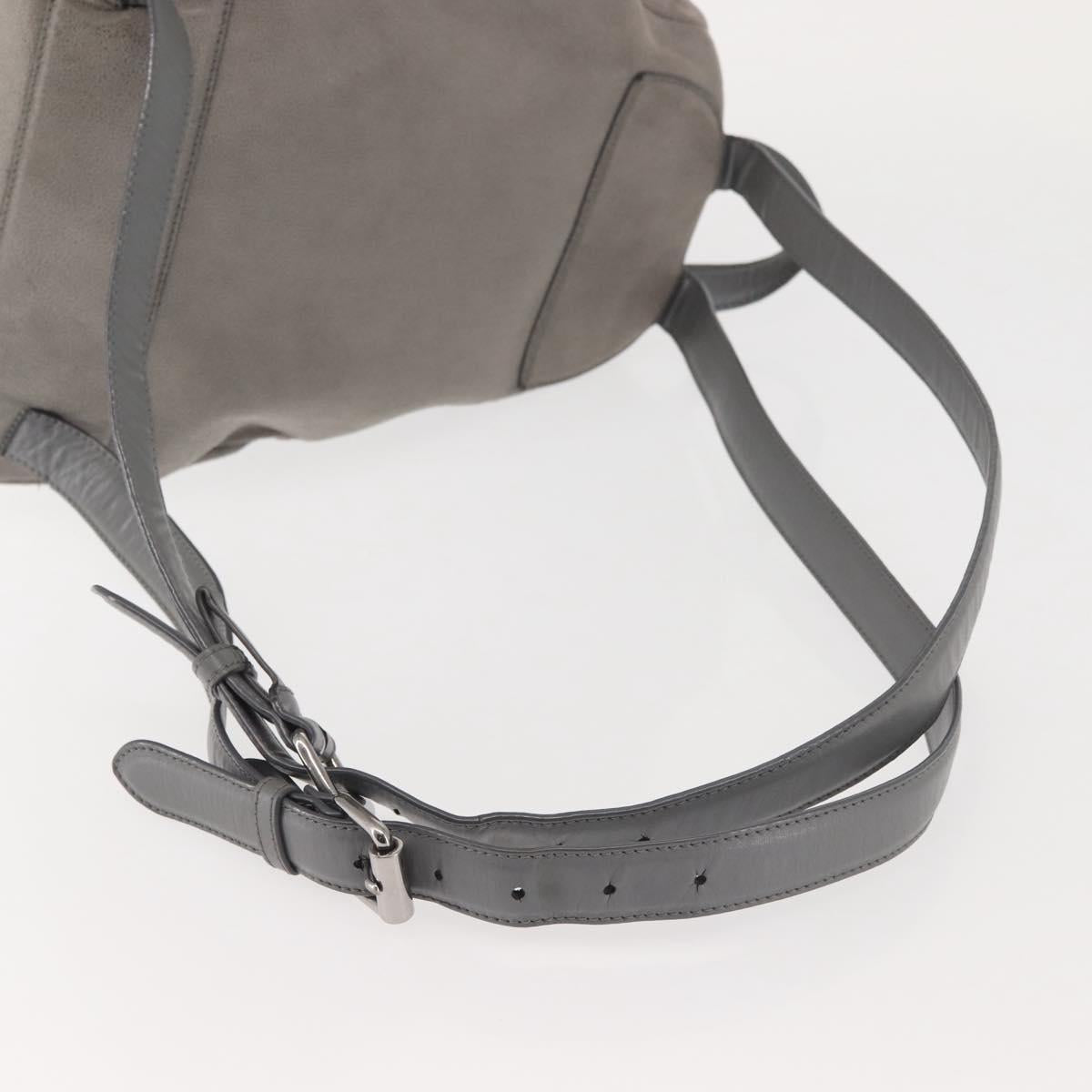 Stella MacCartney Falabella Chain Backpack Suede Gray Silver 410905 Auth am9135