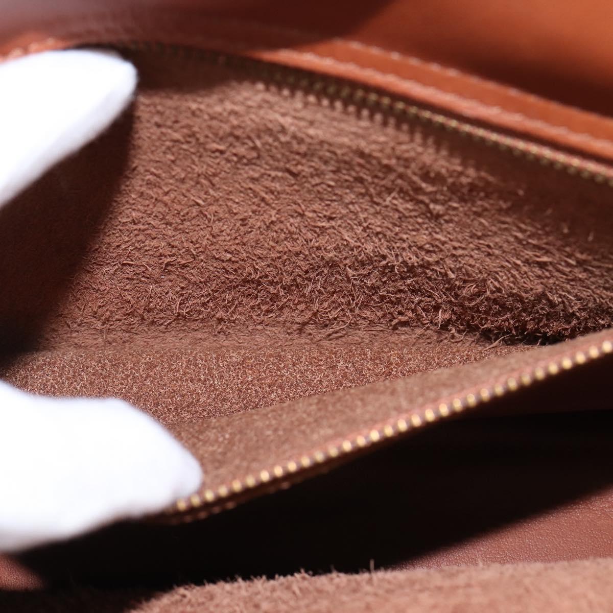 Coach Hand Bag Leather 2way Brown Gold Auth am9144